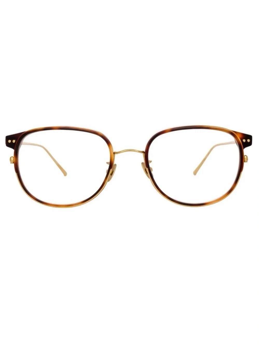 Linda Farrow LFL814 Yanis Tortoise Yellow Gold Optical Glasses Frames NWOT